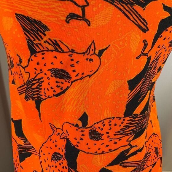 LuLaroe Halloween Perfect Tee, XXS. Orange with birds! - Picture 14 of 16
